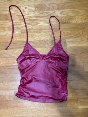 Cider Burgundy Satin Cami with Adjustable Straps